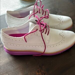 Cole Haan Original Grand White and Pink Fashion Golf Shoe
